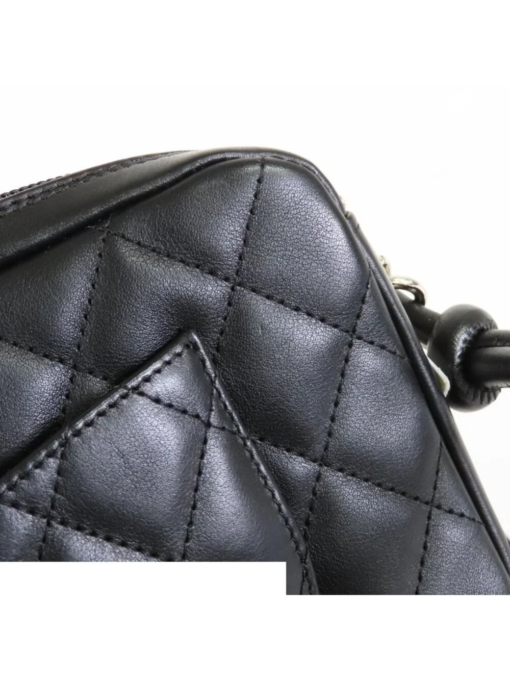 Chanel Cambon Line Black Pink Silver Leather Shoulder Bag